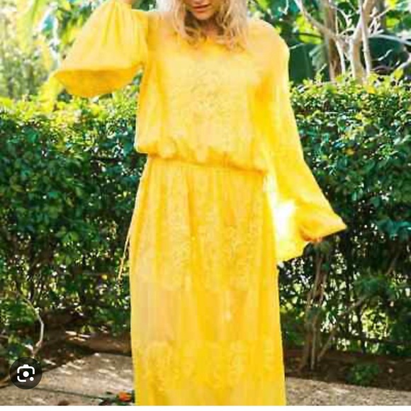 We Are Hah Yellow Lace Dress - Picture 2 of 6